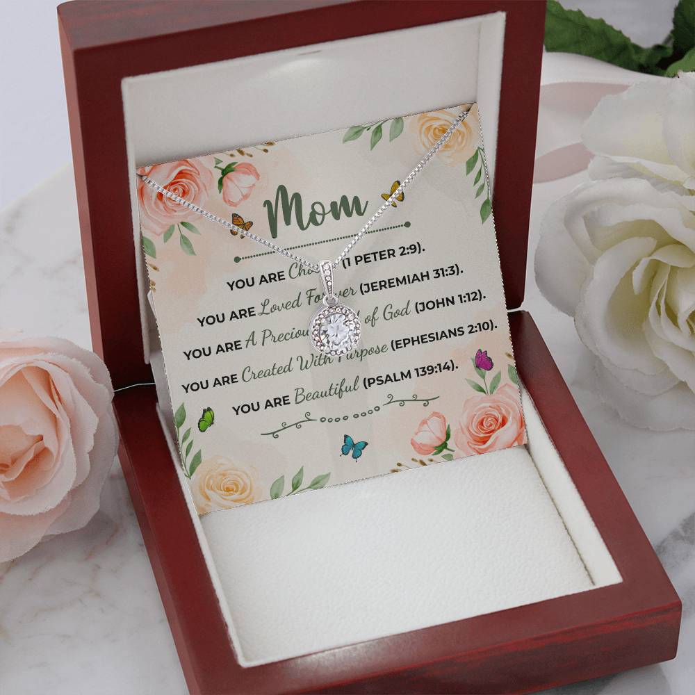To Mom You Are Beautiful Message Card Eternal Hope Necklace-Express Your Love Gifts