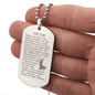 Korean Psalm 23 시편 23편 Engraved Dog Tag Bible Necklace Stainless Steel or 18k Gold w 24" Chain-Express Your Love Gifts