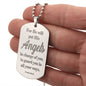 Angels Protect Psalm 91.11 Engraved Dog Tag Necklace Stainless Steel or 18k Gold w 24" Chain-Express Your Love Gifts