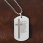 Lord's Prayer Russian Engraved Dog Tag Necklace Stainless Steel or 18k Gold w 24" Chain-Express Your Love Gifts