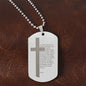 Lord's Prayer Engraved Dog Tag Necklace Stainless Steel or 18k Gold w 24" Chain-Express Your Love Gifts