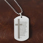Lord's Prayer Italian Padre Nostro Engraved Dog Tag Necklace Stainless Steel or 18k Gold w 24" Chain-Express Your Love Gifts