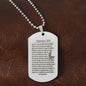 Psalm 23 Portuguese Salmo 23 Engraved Dog Tag Necklace Stainless Steel or 18k Gold w 24" Chain-Express Your Love Gifts