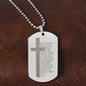 Lords Prayer Spanish Padre Nuestro Engraved Dog Tag Necklace Stainless Steel or 18k Gold w 24" Chain-Express Your Love Gifts