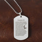 Psalm 23 French Psaume 23 Engraved Dog Tag Necklace Stainless Steel or 18k Gold w 24" Chain-Express Your Love Gifts