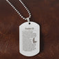 Psalm 23 German Engraved Dog Tag Necklace Stainless Steel or 18k Gold w 24" Chain-Express Your Love Gifts