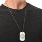 Man of God Cross 1 Timothy 6.11 Engraved Dog Tag Necklace Stainless Steel or 18k Gold w 24" Chain-Express Your Love Gifts