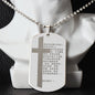 Lord's Prayer Chinese Engraved Dog Tag Necklace Stainless Steel or 18k Gold w 24" Chain-Express Your Love Gifts