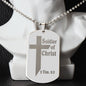 Soldier of Christ 2 Tim 2 3 Engraved Dog Tag Necklace Stainless Steel or 18k Gold w 24" Chain-Express Your Love Gifts
