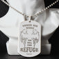 Psalm 91 Refuge Under His Wings Engraved Dog Tag Necklace Stainless Steel or 18k Gold w 24" Chain-Express Your Love Gifts