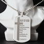 Man of God Pursuing 1 Timothy 6.11 Engraved Dog Tag Necklace Stainless Steel or 18k Gold w 24" Chain-Express Your Love Gifts