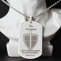 Isaiah 54.17 No Weapon Engraved Dog Tag Necklace Stainless Steel or 18k Gold w 24" Chain-Express Your Love Gifts