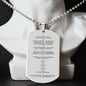 Ten Commandments Chinese Engraved Dog Tag Necklace Stainless Steel or 18k Gold w 24" Chain-Express Your Love Gifts