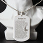 Psalm 23 German Engraved Dog Tag Necklace Stainless Steel or 18k Gold w 24" Chain-Express Your Love Gifts