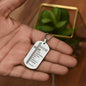 Man of God Pursuing 1 Timothy 6.11 Engraved Dog Tag Necklace Stainless Steel or 18k Gold w 24" Chain-Express Your Love Gifts