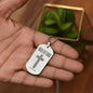 Man of God 1 Timothy 6.11 Engraved Dog Tag Necklace Stainless Steel or 18k Gold w 24" Chain-Express Your Love Gifts