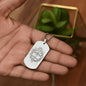 Man of God Cross 1 Timothy 6.11 Engraved Dog Tag Necklace Stainless Steel or 18k Gold w 24" Chain-Express Your Love Gifts