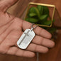 Lord's Prayer Engraved Dog Tag Necklace Stainless Steel or 18k Gold w 24" Chain-Express Your Love Gifts