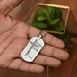 Soldier of Christ 2 Tim 2 3 Engraved Dog Tag Necklace Stainless Steel or 18k Gold w 24" Chain-Express Your Love Gifts