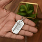 Lord's Prayer Russian Engraved Dog Tag Necklace Stainless Steel or 18k Gold w 24" Chain-Express Your Love Gifts