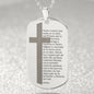 Lords Prayer Spanish Padre Nuestro Engraved Dog Tag Necklace Stainless Steel or 18k Gold w 24" Chain-Express Your Love Gifts