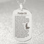Psalm 23 German Engraved Dog Tag Necklace Stainless Steel or 18k Gold w 24" Chain-Express Your Love Gifts
