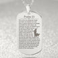 Psalm 23 English Lord is My Shepherd Engraved Dog Tag Necklace Stainless Steel or 18k Gold w 24" Chain-Express Your Love Gifts