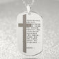 Lord's Prayer Chinese Engraved Dog Tag Necklace Stainless Steel or 18k Gold w 24" Chain-Express Your Love Gifts