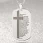 Lord's Prayer German Vater Unser Engraved Dog Tag Necklace Stainless Steel or 18k Gold w 24" Chain-Express Your Love Gifts