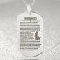 Psalm 23 Spanish Salmo 23 Engraved Dog Tag Necklace Stainless Steel or 18k Gold w 24" Chain-Express Your Love Gifts
