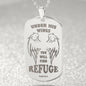 Psalm 91 Refuge Under His Wings Engraved Dog Tag Necklace Stainless Steel or 18k Gold w 24" Chain-Express Your Love Gifts
