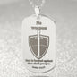 Isaiah 54.17 No Weapon Engraved Dog Tag Necklace Stainless Steel or 18k Gold w 24" Chain-Express Your Love Gifts