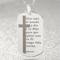 Spanish Juan 3:16 Engraved Dog Tag Bible Necklace Stainless Steel or 18k Gold w 24" Chain-Express Your Love Gifts