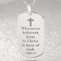 Born of God 1 John 5:1 Engraved Dog Tag Bible Necklace Stainless Steel or 18k Gold w 24" Chain-Express Your Love Gifts