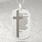 Lord's Prayer Russian Engraved Dog Tag Necklace Stainless Steel or 18k Gold w 24" Chain-Express Your Love Gifts