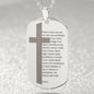 Lord's Prayer Italian Padre Nostro Engraved Dog Tag Necklace Stainless Steel or 18k Gold w 24" Chain-Express Your Love Gifts