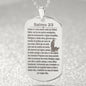 Psalm 23 Portuguese Salmo 23 Engraved Dog Tag Necklace Stainless Steel or 18k Gold w 24" Chain-Express Your Love Gifts