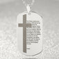 Lord's Prayer Engraved Dog Tag Necklace Stainless Steel or 18k Gold w 24" Chain-Express Your Love Gifts