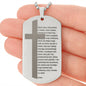 Lords Prayer Polish Ojcze Nasz Engraved Dog Tag Necklace Stainless Steel or 18k Gold w 24" Chain-Express Your Love Gifts