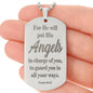 Angels Protect Psalm 91.11 Engraved Dog Tag Necklace Stainless Steel or 18k Gold w 24" Chain-Express Your Love Gifts