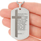 Lord's Prayer Chinese Engraved Dog Tag Necklace Stainless Steel or 18k Gold w 24" Chain-Express Your Love Gifts