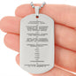 Ten Commandments Chinese Engraved Dog Tag Necklace Stainless Steel or 18k Gold w 24" Chain-Express Your Love Gifts