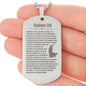 Psalm 23 Spanish Salmo 23 Engraved Dog Tag Necklace Stainless Steel or 18k Gold w 24" Chain-Express Your Love Gifts