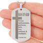 Man of God Pursuing 1 Timothy 6.11 Engraved Dog Tag Necklace Stainless Steel or 18k Gold w 24" Chain-Express Your Love Gifts