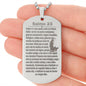 Psalm 23 Portuguese Salmo 23 Engraved Dog Tag Necklace Stainless Steel or 18k Gold w 24" Chain-Express Your Love Gifts