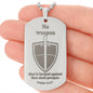 Isaiah 54.17 No Weapon Engraved Dog Tag Necklace Stainless Steel or 18k Gold w 24" Chain-Express Your Love Gifts