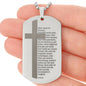 Lord's Prayer German Vater Unser Engraved Dog Tag Necklace Stainless Steel or 18k Gold w 24" Chain-Express Your Love Gifts