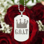 GOAT Greatest of All Time Engraved Dog Tag Necklace Stainless Steel or 18k Gold w 24" Chain-Express Your Love Gifts