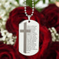 Lords Prayer Spanish Padre Nuestro Engraved Dog Tag Necklace Stainless Steel or 18k Gold w 24" Chain-Express Your Love Gifts