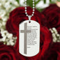 Lord's Prayer Russian Engraved Dog Tag Necklace Stainless Steel or 18k Gold w 24" Chain-Express Your Love Gifts